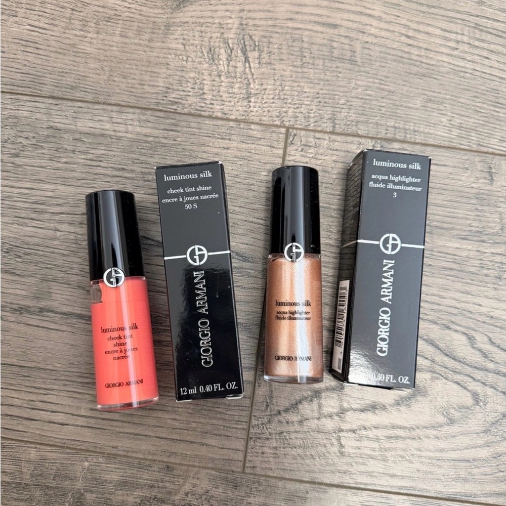 Giorgio Armani cheek tint (50s), and highlighter (Dawn)